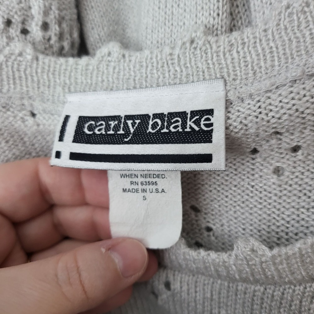 Carly Blake Womens Crochet Sweater Small Vintage 90s Coquette Soft‎ Girl Granny - Picture 5 of 8